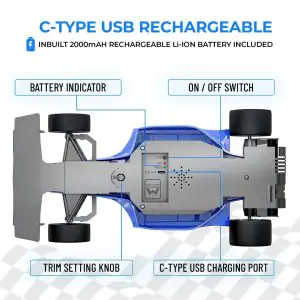 Mirana F1 Super Car Bluetooth Speaker In Built - Blue