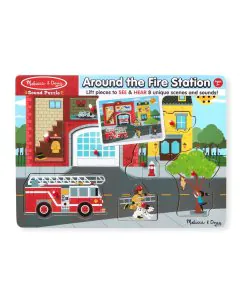 Melissa & Doug Around The Fire Station Sound Puzzle - 8 Pieces
