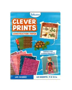 Skillmatics Clever Prints Construction Paper Life Science (60 Sheets)