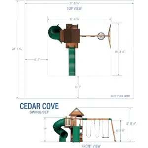 Backyard Discovery Cedar Cove Cedar Wood Swing Set