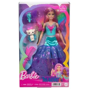 Mattel Barbie Doll With 2 Fantasy Pets & Dress JCW48