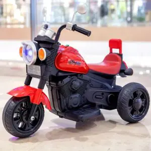 TF Harley Bike Battery Operated Red Color With Music And Lights For 2 To 6 Year Child With Foot Accelerator