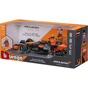 Bburago McLaren MCL38 F1 Model Car With Driver Figure