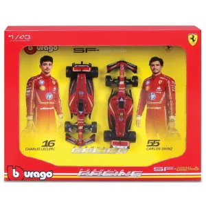 Bburago Ferrari SF-24 Formula Racing Cars Set of 2