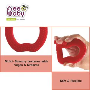 Bee Baby Red Apple Fruit Shape Soft Silicone Teether