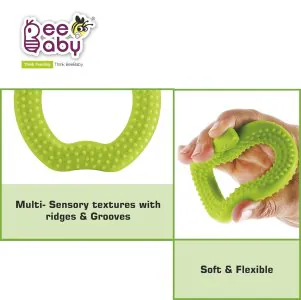 Bee Baby Apple Fruit Shape Soft Silicone Teether Green