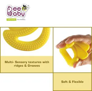 Bee Baby Yellow Banana Fruit Shape Soft Silicone Teether