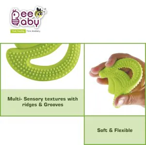 Bee Baby Green Banana Fruit Shape Soft Silicone Teether