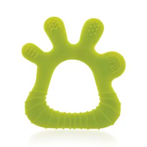 Bee Baby Finger Shape Green Soft Silicone Teether