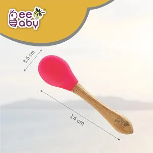 Bee Baby Nurture Bambu Wooden and Silicone Baby Feeding Spoons