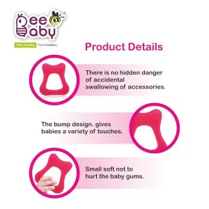 Bee Baby Tooth Bristle Pink Shape Silicone Teether