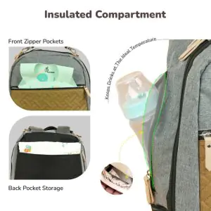 R for Rabbit Caramello Truffle Diaper Bag With Stroller Attachment DBCMTBM11