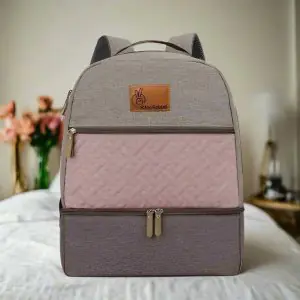 R for Rabbit Caramello Truffle Diaper Bag Grey/Pink DBCMTGP11
