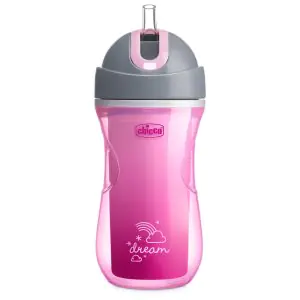 Chicco Sport Cup, 266ml Insulated Bottle With Flexible Straw - Pink