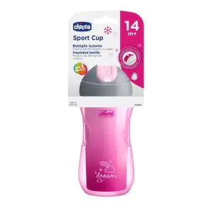 Chicco Sport Cup, 266ml Insulated Bottle With Flexible Straw - Pink