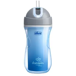 Chicco Sport Cup, 266ml Insulated Bottle With Flexible Straw - Blue