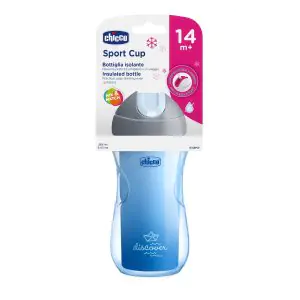 Chicco Sport Cup, 266ml Insulated Bottle With Flexible Straw - Blue