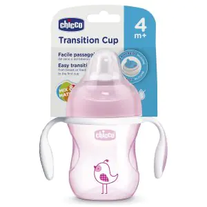 Chicco Transition Cup for Babies, Silicone Spout Sipper Pink