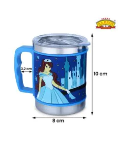 Ramson Emboss Cinderella Mug with Leakproof Lid and Handle