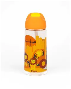 Kicups Clear Sip Kids Water Bottle Little Builders