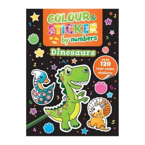 Bookoli Colour and Sticker By Numbers Dinosaurs