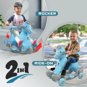 Dash Marshal 2in1 Ride on Horse for Kids Blue