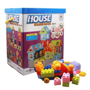 Ekta House Building Blocks With Windows Set-2 (64 Pieces)