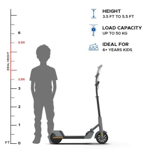 E-Motorad Ride The Electric Revolution Lil E Junior Electric Kick Scooter Charcoal Grey