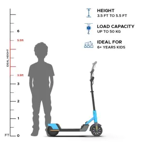 E-Motorad Ride The Electric Revolution Lil E Junior Electric Kick Scooter Sporty Blue