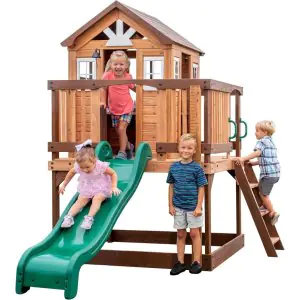 Backyard Echo Heights Elevated Cedar Wooden Kids Playhouse 2102316