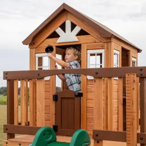 Backyard Echo Heights Elevated Cedar Wooden Kids Playhouse 2102316