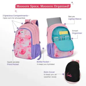 Genie Elsie 36L Lavender Laptop Backpack With Raincover