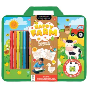 Hinkler Kaleidoscope Happy Farm Colouring Set with Lap Desk