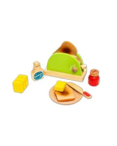 Hilife Wooden Kid Tiny Tot Toaster Set