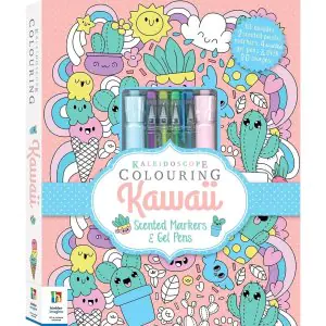 Hinkler Kaleidoscope Colouring Kawaii Scented Markers And Gel Pens