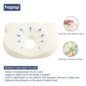 Hopop Soft & Comfortable Baby Pillow Ergonomically Designed Transport