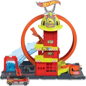 Hot Wheels City Super Loop Fire Station Playset HKX41