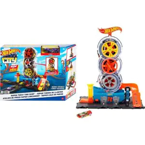 Hot Wheels City Super Twist Tire Shop Playset