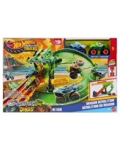 Hot Wheels Monster Trucks Sharks vs Dinos Dragon Playset