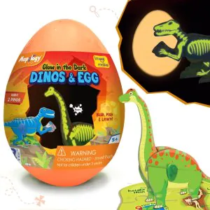 Imagi Make Mapology Glow in The Dark Dinosaur Figure Set & Egg Orange