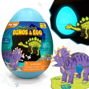 Imagi Make Mapology Glow in The Dark Dinosaur Figure Set & Egg Blue