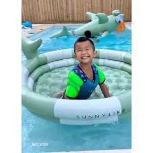 Sunny Life Inflatable Backyard Pool Shark Tribe Khaki S3PBYDST