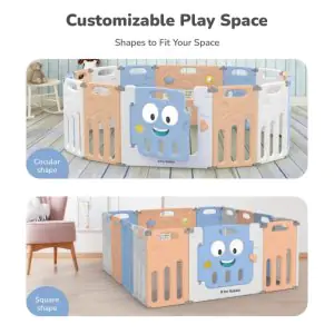 R for Rabbit Joyland Playard 14-Panel Playard Orange/Blue PPJLBO01