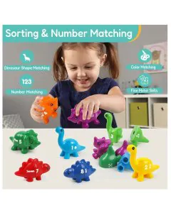 Open Ended JurassiCount-Montessori Dinosaur Number Matching Set (20 pcs)