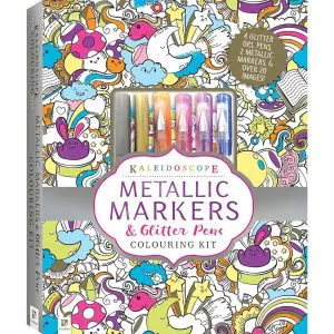Hinkler Kaleidoscope Metallic Markers & Glitter Pens Colouring Kit