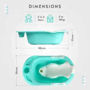 R for Rabbit Kiddie Kingdom Splash Bath Tub With Seat Sling Green BTKKSGG03