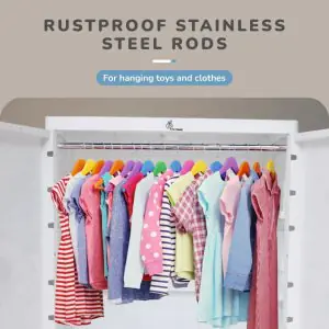 R for Rabbit Kiddo Korner Stellar Storage Organizer Cupboard With Rustproof Stainless Steel Rods ORKKSAW02