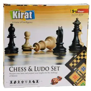 Kirat Wooden Chess and Ludo Set