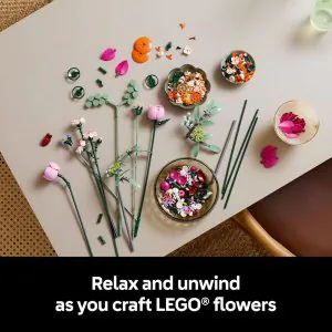 Lego Botanicals Pretty Pink Flower Bouquet Building Set 10342 (749 Pieces)