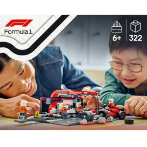 Lego City F1 Pit Stop & Pit Crew with Ferrari Car 60443 (322 Pieces)